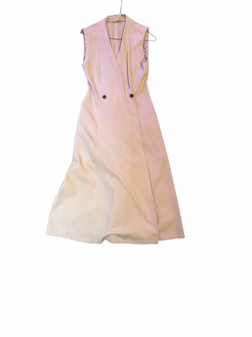 Sleeveless Wrap Maxi Dress in Light rose/Beige
